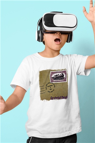 Grateful Dead Baskılı Unisex Beyaz Çocuk Tişört