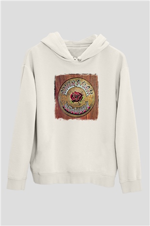 Grateful Dead Baskılı Unisex Beyaz Hoodie