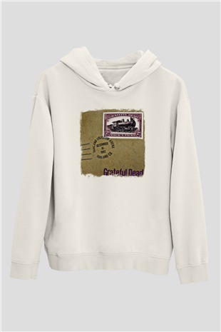Grateful Dead Baskılı Unisex Beyaz Hoodie