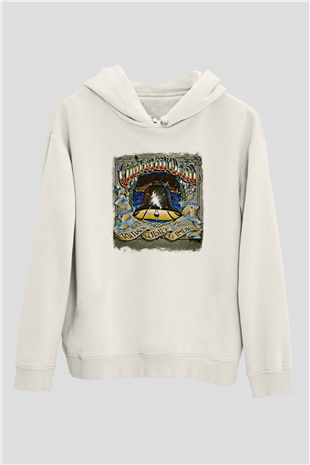 Grateful Dead Baskılı Unisex Beyaz Hoodie