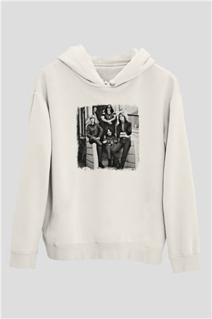 Grateful Dead Baskılı Unisex Beyaz Hoodie