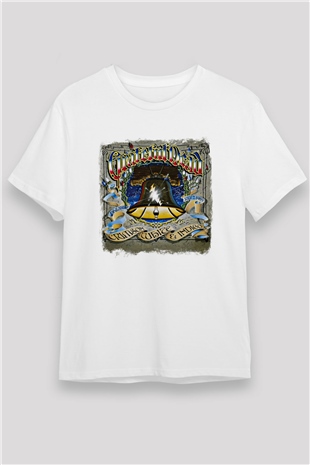 Grateful Dead Baskılı Unisex Beyaz Tişört