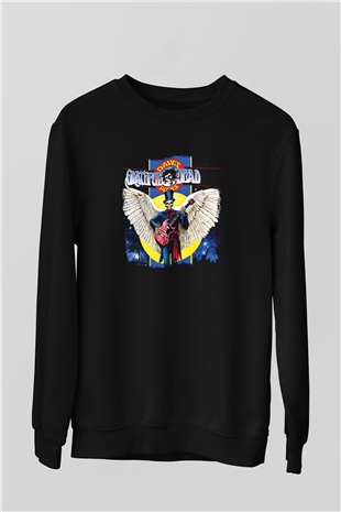 Grateful Dead Baskılı Unisex Siyah Sweatshirt