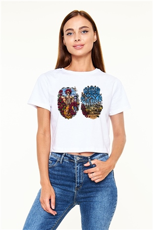 Grateful Dead Beyaz Croptop Tişört