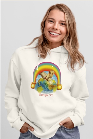 Grateful Dead Beyaz Unisex Kapşonlu Sweatshirt