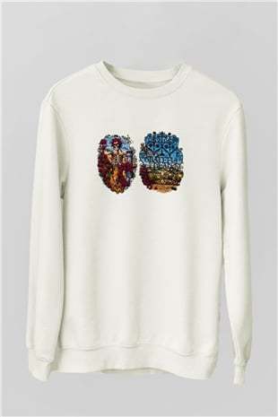 Grateful Dead Beyaz Unisex Sweatshirt