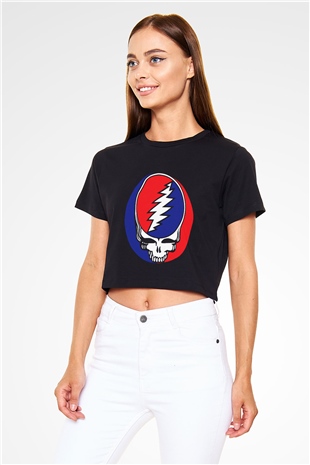 Grateful Dead Siyah Crop Top Tişört