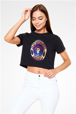 Grateful Dead Siyah Crop Top Tişört