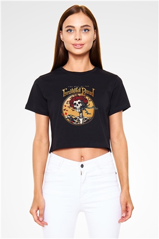 Grateful Dead Siyah Crop Top Tişört