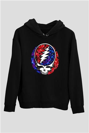 Grateful Dead Siyah Unisex Kapüşonlu Sweatshirt