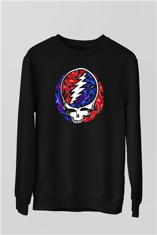 Grateful Dead Siyah Unisex Sweatshirt