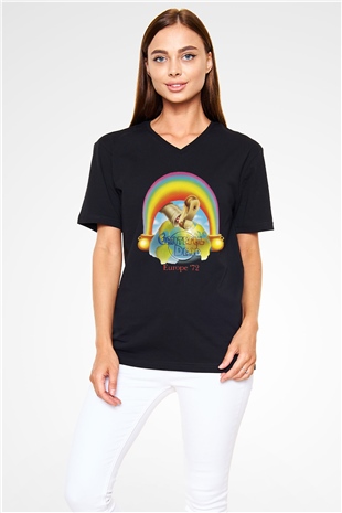 Grateful Dead Siyah Unisex V Yaka Tişört T-Shirt