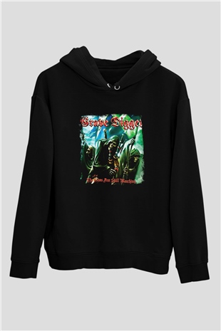 Grave Digger Baskılı Unisex Siyah Hoodie