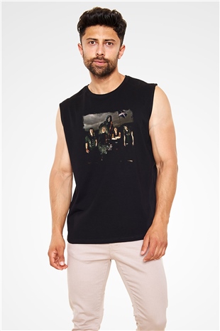 Grave Digger Baskılı Unisex Siyah Kolsuz Tişört