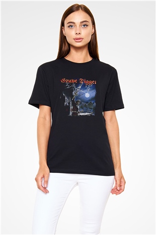 Grave Digger Baskılı Unisex Siyah Tişört