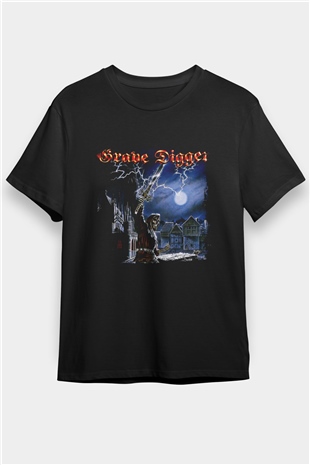 Grave Digger Baskılı Unisex Siyah Tişört