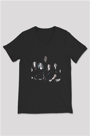 Grave Digger Baskılı Unisex Siyah V Yaka Tişört