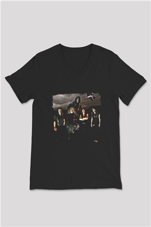 Grave Digger Baskılı Unisex Siyah V Yaka Tişört