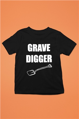 Grave Digger Siyah Unisex Çocuk Tişört