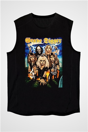 Grave Digger Siyah Unisex Kolsuz Tişört