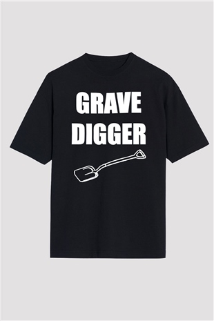 Grave Digger Siyah Oversize Tişört Oversize T-shirt - TişörtFabrikası