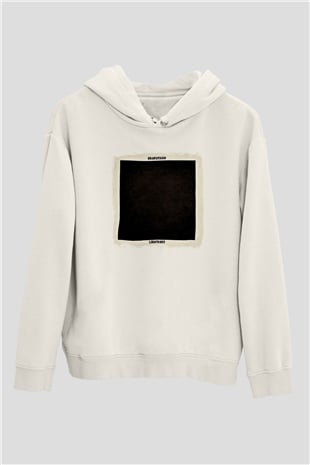 Graveyard Baskılı Unisex Beyaz Hoodie