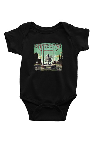 Graveyard Baskılı Unisex Siyah Bebek Body - Zıbın