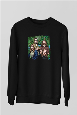 Graveyard Baskılı Unisex Siyah Sweatshirt