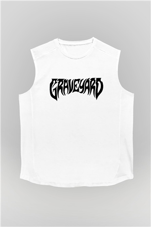Graveyard Beyaz Unisex Kolsuz Tişört