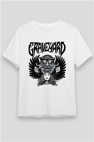 Graveyard Beyaz Unisex Tişört T-Shirt - TişörtFabrikası