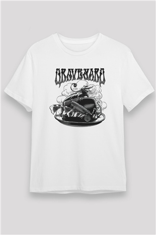 Graveyard Beyaz Unisex Tişört T-Shirt - TişörtFabrikası