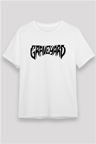 Graveyard Beyaz Unisex Tişört T-Shirt - TişörtFabrikası