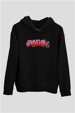 Gravitar Siyah Unisex Kapüşonlu Sweatshirt
