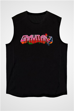 Gravitar Siyah Unisex Kolsuz Tişört