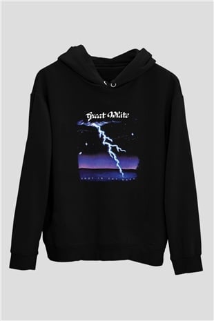 Great White Baskılı Unisex Siyah Hoodie