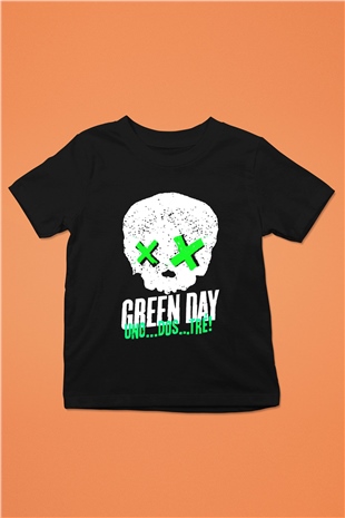 Green Day Baskılı Siyah Unisex Çocuk Tişört