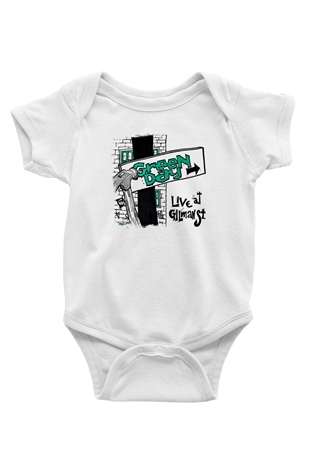 Green Day Baskılı Unisex Beyaz Bebek Body - Zıbın