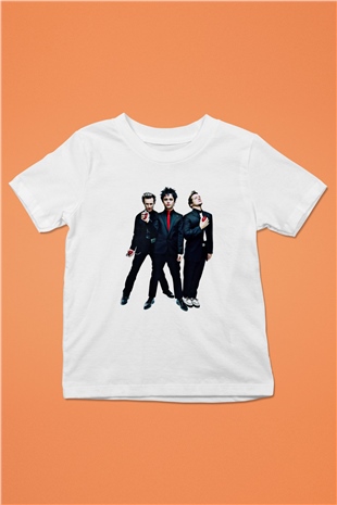 Green Day Baskılı Unisex Beyaz Çocuk Tişört