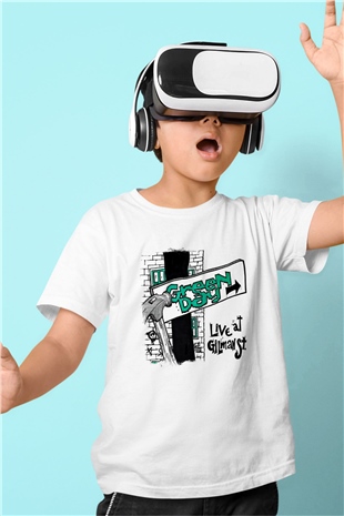 Green Day Baskılı Unisex Beyaz Çocuk Tişört