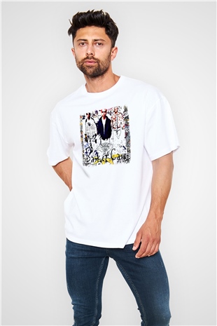 Green Day Baskılı Unisex Beyaz Oversize Tişört
