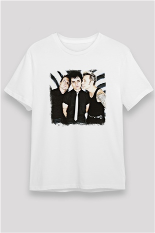 Green Day Baskılı Unisex Beyaz Tişört