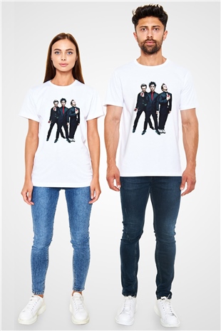 Green Day Baskılı Unisex Beyaz Tişört
