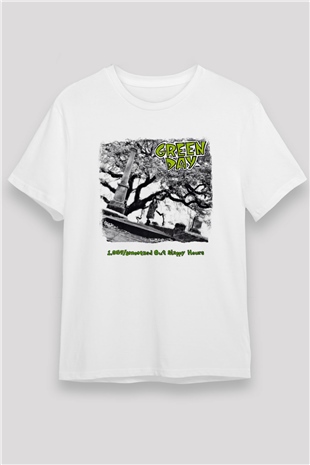 Green Day Baskılı Unisex Beyaz Tişört