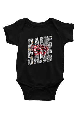 Green Day Baskılı Unisex Siyah Bebek Body - Zıbın