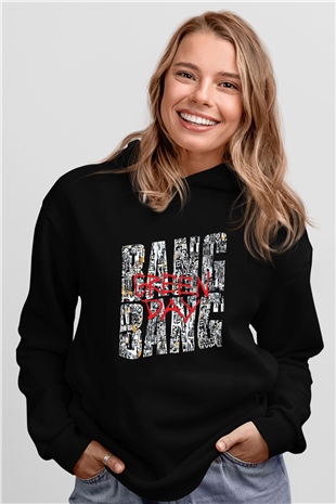 Green Day Baskılı Unisex Siyah Hoodie