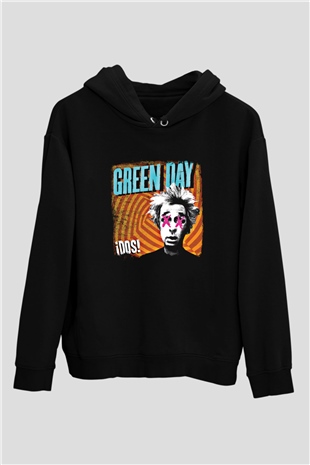 Green Day Baskılı Unisex Siyah Hoodie