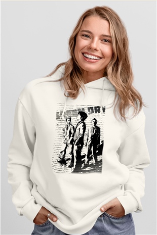 Green Day Beyaz Unisex Kapüşonlu Sweatshirt
