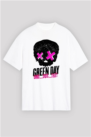 Green Day Beyaz Unisex Oversize Tişört T-Shirt