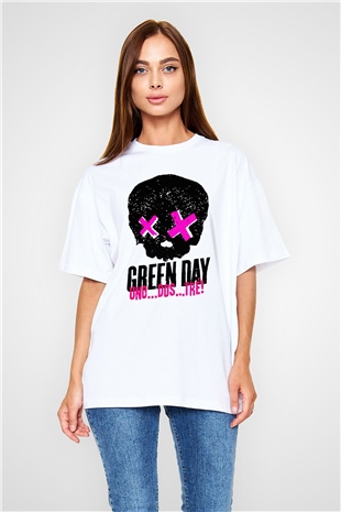 Green Day Beyaz Unisex Oversize Tişört T-Shirt
