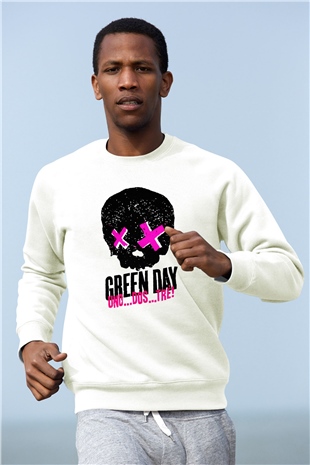 Green Day Beyaz Unisex Sweatshirt